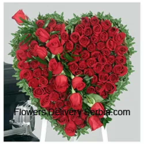 A Beautiful Heart Shaped Arrangement Of 101 Red Roses